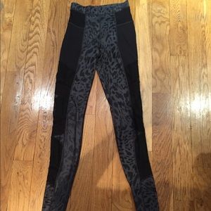 Lululemon Mesh and Leopard Print Workout Leggings